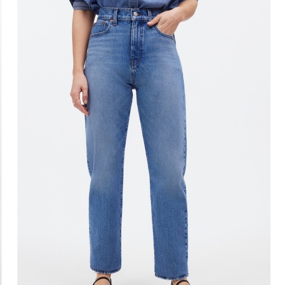 Madewell 90's Straight High Rise Crop Denim Jean Hazeldell Wash Size 31 - Picture 2 of 10